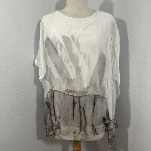 Bella Amore Blouse Womens S Or M Tie Dye Flowy Spring Summer Resort Top Italy - Picture 1 of 8